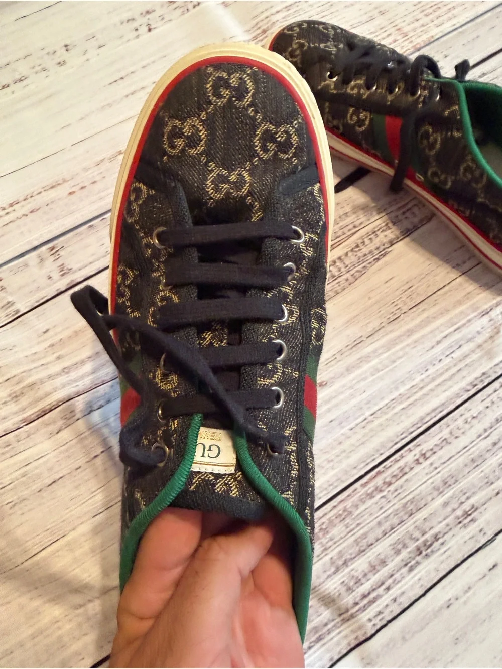 Gucci Tennis 1977 Authentic Black Ivory Size 9+